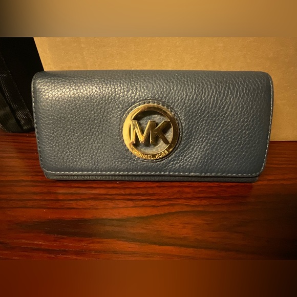 Michael Kors Handbags - Michael Kors Navy Blue Snap Front Wallet